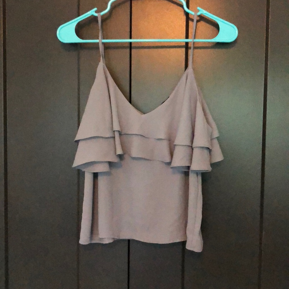 Off the shoulder ruffle tank